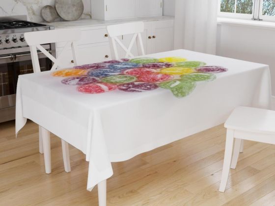 Dowry World Digital Printing Comfit Table Cloth White