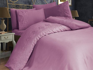 Dowry World - Dowry World Dubai Double Duvet Cover Set Plum Dowry World - Dowry World Dubai Double Duvet Cover Set Plum