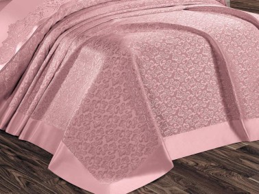 Dowry World Ebrari 6 Piece Chenille Bedspread Set Powder - Thumbnail