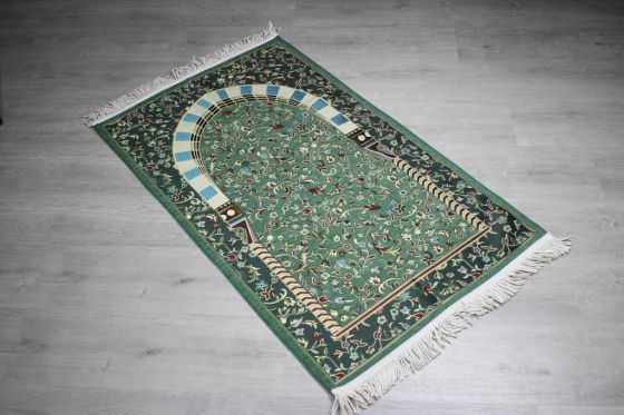 Dowry World Elif Woven Prayer Rug Green