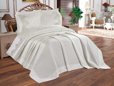 Çeyiz Diyarı - Dowry World Elite 6 Piece Chenille Bedspread Set Cream Çeyiz Diyarı - Dowry World Elite 6 Piece Chenille Bedspread Set Cream