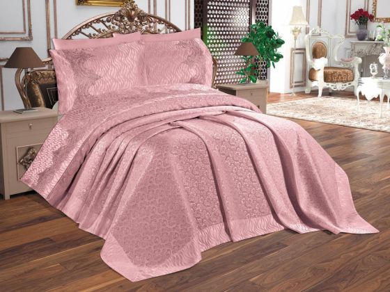 Dowry World Elite 6 Piece Chenille Bedspread Set Powder