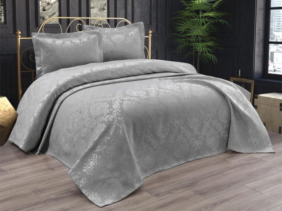 Dowry World Diamond Double Plain Pique Set 3 Pieces Gray