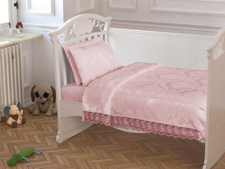 Çeyiz Diyarı - Çeyizdiyarı French Laced Baby Pique Set Powder Çeyiz Diyarı - Çeyizdiyarı French Laced Baby Pique Set Powder