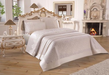 Çeyiz Diyarı - Dowry World French Guipure Diana Bridal Set 7 Pieces Cream Çeyiz Diyarı - Dowry World French Guipure Diana Bridal Set 7 Pieces Cream