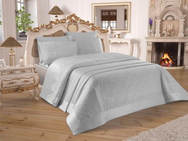 Çeyiz Diyarı - Dowry World Diana Pique Set With French Guipure 3 Pcs Gray Çeyiz Diyarı - Dowry World Diana Pique Set With French Guipure 3 Pcs Gray