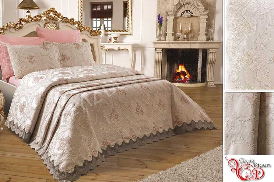 Dowry World - Dowry World French Laced Melanie Pique Set Cappucino Dowry World - Dowry World French Laced Melanie Pique Set Cappucino