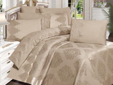 Çeyiz Diyarı - Dowry World Garden 9 Piece Bridal Set Cappucino Çeyiz Diyarı - Dowry World Garden 9 Piece Bridal Set Cappucino