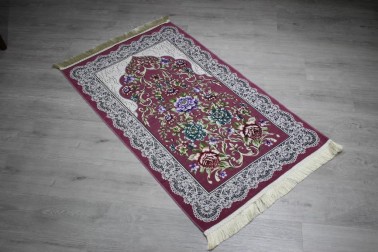 Dowry World İnaviç Woven Prayer's Rug - Plum - Thumbnail