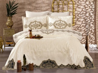 Dowry World - Dowery Livza French Lace Bridal Set Ecru Gold Dowry World - Dowery Livza French Lace Bridal Set Ecru Gold