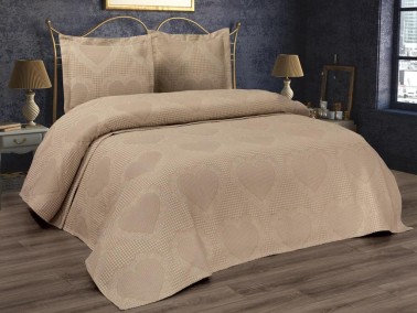 Çeyiz Diyarı - Dowry World Love Double Bedspread Cappucino Çeyiz Diyarı - Dowry World Love Double Bedspread Cappucino