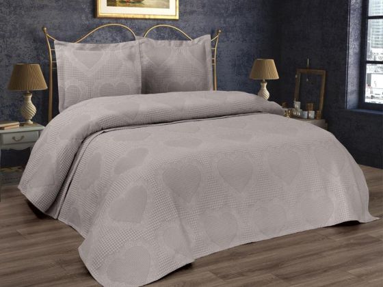 Dowry World Love Double Bedspread Gray