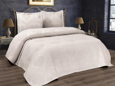 Çeyiz Diyarı - Dowry World Love Double Bedspread Cream Çeyiz Diyarı - Dowry World Love Double Bedspread Cream