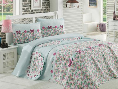 Dowry World - Dowry World Lovely Double Bedspread Mint Dowry World - Dowry World Lovely Double Bedspread Mint
