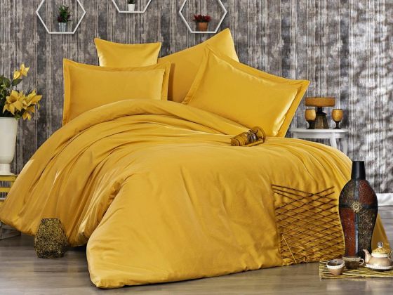 Dowry World Melodi Double Duvet Cover Set Yellow