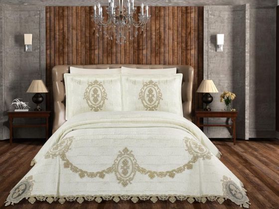 Violet 6 Piece Chenille Pique Set Cream