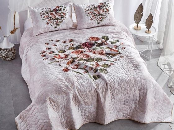 Dowry World Mini Quilted Double Bedspread Cream
