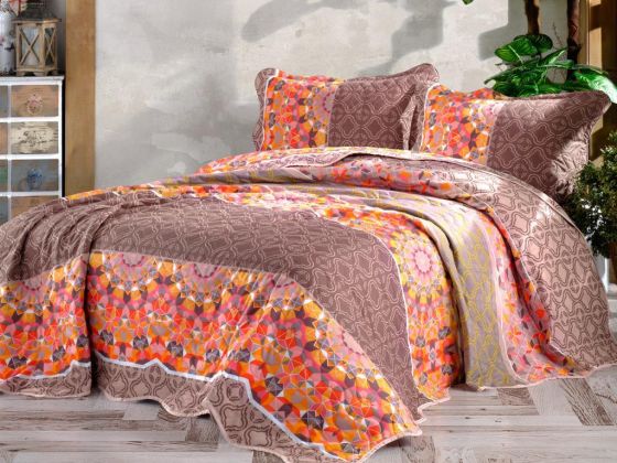 Dowry World Miniature Double Bedspread Brown