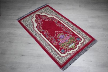 Dowry World Mira Woven Prayer Rug Plum - Thumbnail