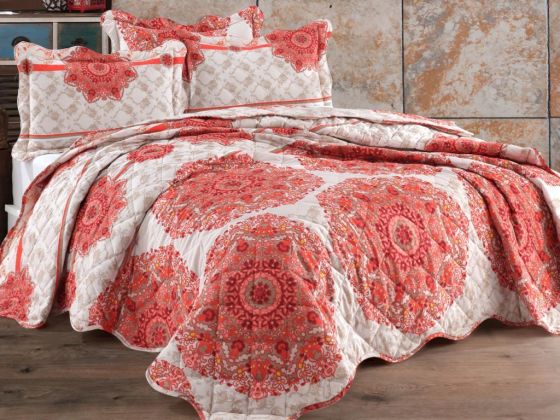 Dowry World Modern Double Bedspread Orange