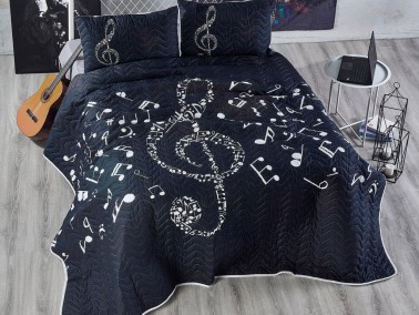 Dowry World - Dowry World Musicol Quilted Double Bedspread Black Dowry World - Dowry World Musicol Quilted Double Bedspread Black