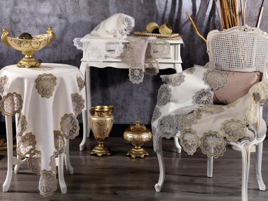 Perla Living Room Set Ecru-Silver - Thumbnail