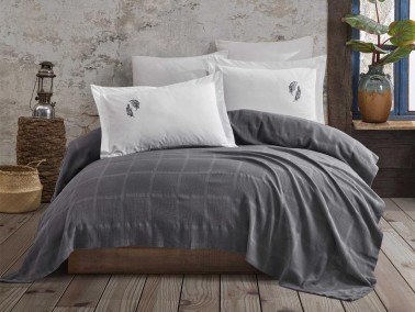 Hobby - Dowry Diyari Rainbow Embroidered Woven Pique Set Anthracite Hobby - Dowry Diyari Rainbow Embroidered Woven Pique Set Anthracite