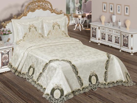 Rasha 6 Piece Chenille Pique Set Cream