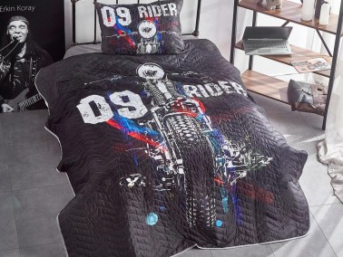 Çeyiz Diyarı - Dowry World Rider Quilted Single Bedspread Black Çeyiz Diyarı - Dowry World Rider Quilted Single Bedspread Black