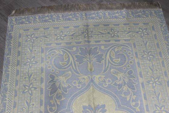 Dowry World Slub Woven Prayer's Rug - Blue