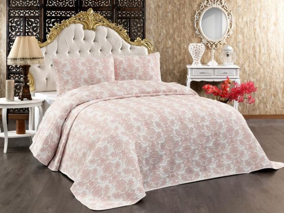 Dowry World Serena Double Bedspread Cream-Powder