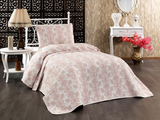 Dowry World Serena Single Bedspread Set Cream Powder