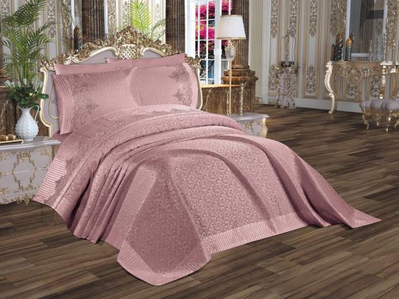 Dowry World Sevgi 6 Piece Chenille Bedspread Set Powder