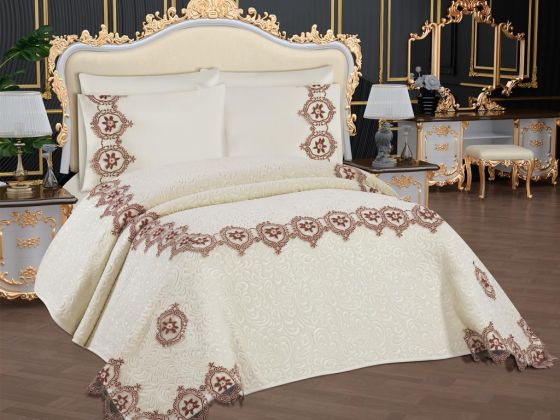 Dowry Sezin 6 Piece Blanket Set Cream