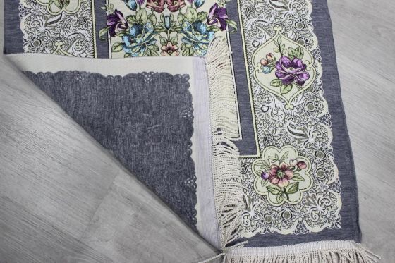 Dowry World Sultan Woven Prayer Rug Gray