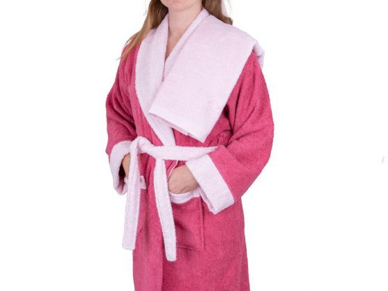 Dowry World True Match Cotton Bathrobe Set Indigo Raspberry