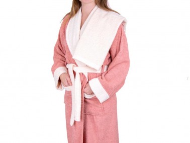 Dowry World True Match Cotton Bathrobe Set Cashmere Salmon - Thumbnail