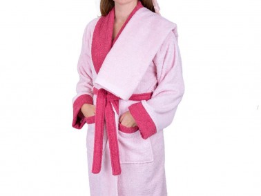 Dowry World True Match Cotton Bathrobe Set Blue Powder - Thumbnail