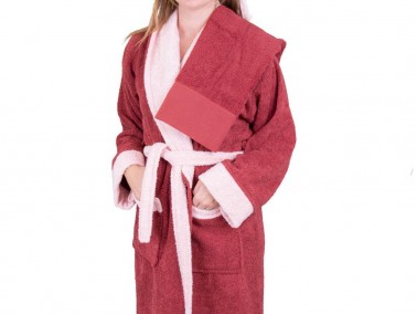 Dowry World True Match Cotton Bathrobe Set Green Tile - Thumbnail