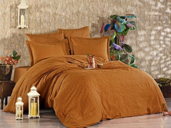 Dowry World Vanessa Double Duvet Cover Set Cappucino