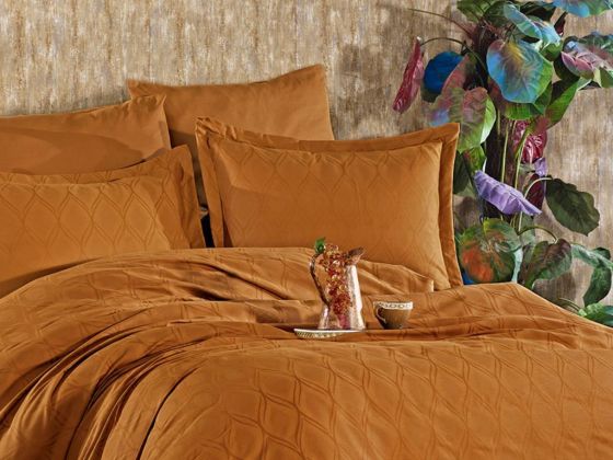 Dowry World Vanessa Double Duvet Cover Set Cappucino