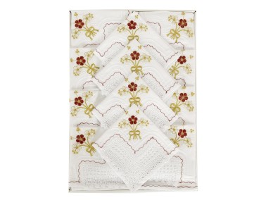 
Dowry Craft Lace Kitchen Set Clove Cream Maroon - Thumbnail