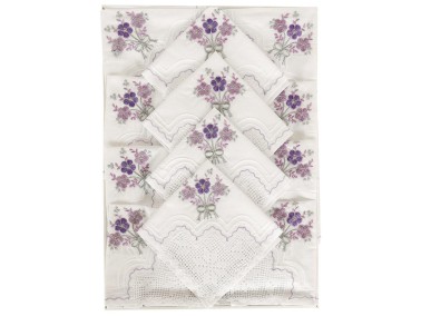 Clove Handmade Laced Kitchen Set Lilac - Silver - Thumbnail