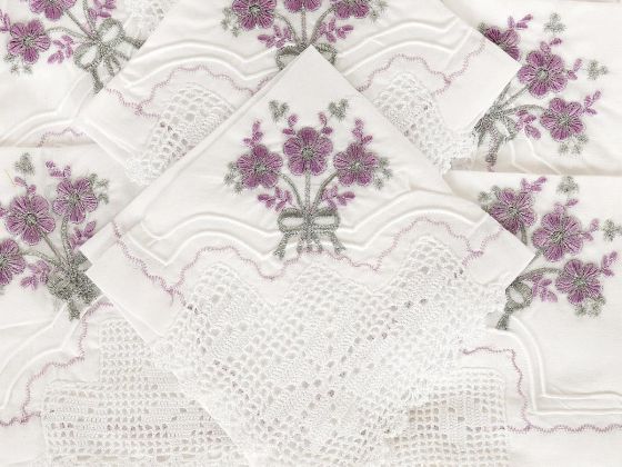 Clove Handmade Laced Kitchen Set Lilac