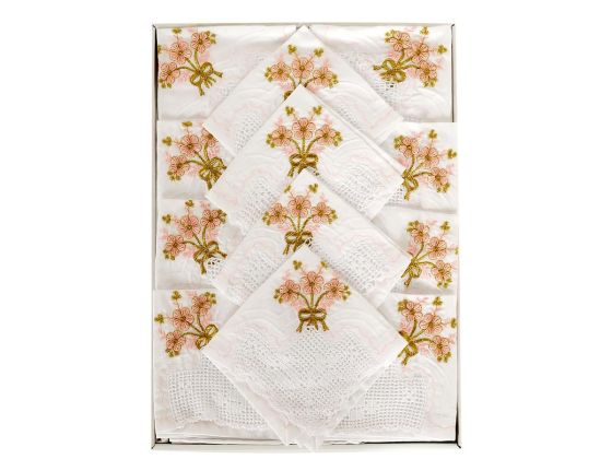 Clove Handmade Laced Kitchen Set Pink