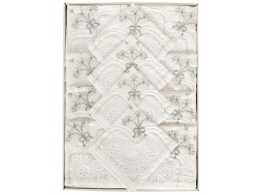 Çeyiz Diyarı - Clove Handmade Laced Kitchen Set Silver Çeyiz Diyarı - Clove Handmade Laced Kitchen Set Silver