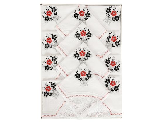 Dowry Handmade Lace Kitchen Set Clove Black Red