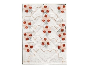 Çeyiz Diyarı - Flowers Handmade Lace Kitchen Set Brown - Silver Çeyiz Diyarı - Flowers Handmade Lace Kitchen Set Brown - Silver