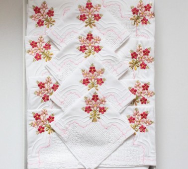 Çeyiz Diyarı - Dowry Handmade Lace Kitchen Set Red Çeyiz Diyarı - Dowry Handmade Lace Kitchen Set Red