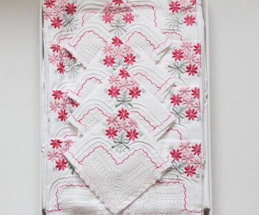 Dowry World - Dowry Handmade Lace Kitchen Set Pink Dowry World - Dowry Handmade Lace Kitchen Set Pink